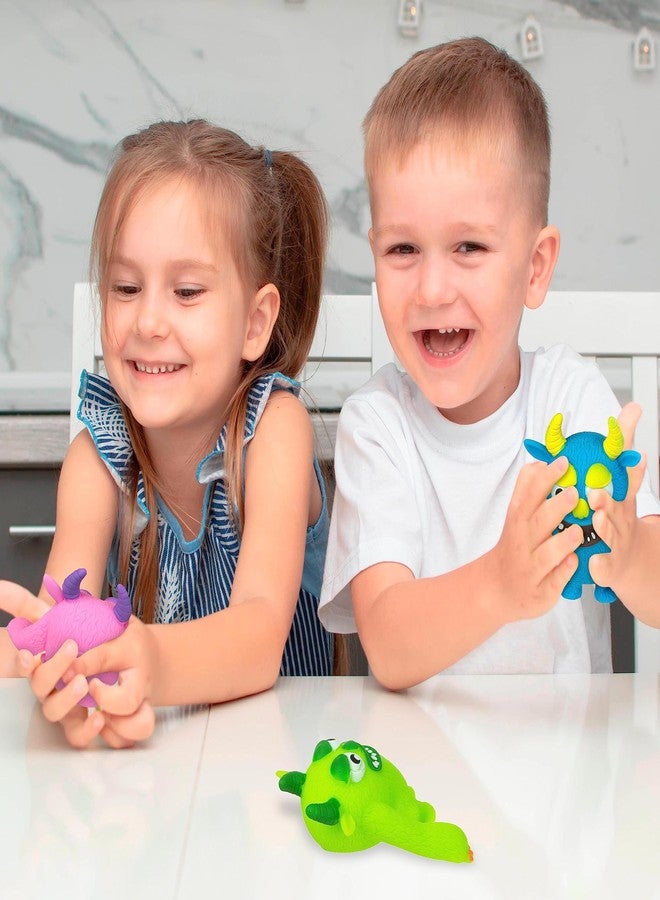 Expressions 3pc Monster Squishy Fidget Toys - Stretch, Squeeze & Squish Stress Relief Toys, Action Figures for Boys, Valentine's & Easter Gifts for Kids - Image 4